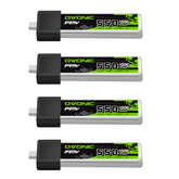 Lot de 4 batteries Lipo OVONIC 1S 550 mAh 1S1P 100 C 3,8 V LiHV avec prise BT2.0 pour drone FPV Tinywhoop 75 mm